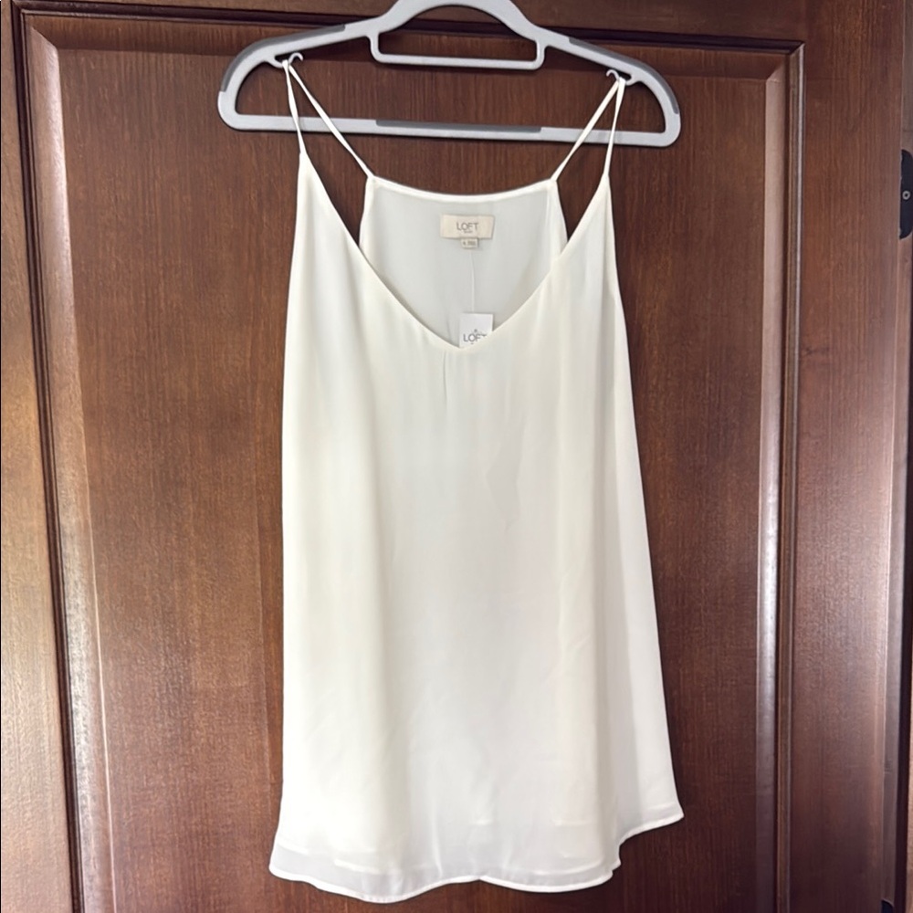 LOFT Cream Sleeveless Relaxed Camisole